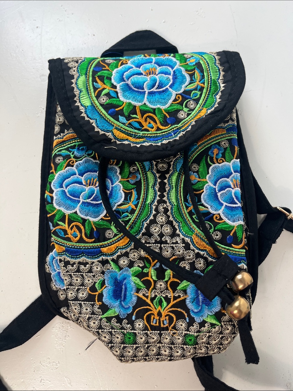 Magnetld Backpack Style Ornate Japanese Floral Pattern Bag - Picture 2 of 5